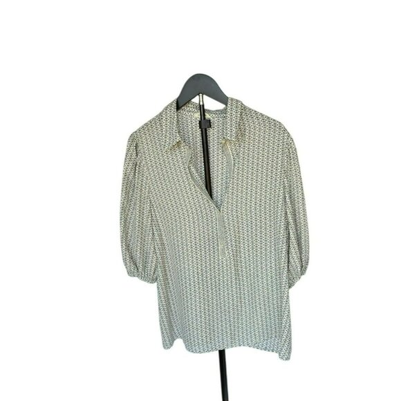 NWT Max Studio London XS Womens Blouse Black & White Pattern - Picture 1 of 3